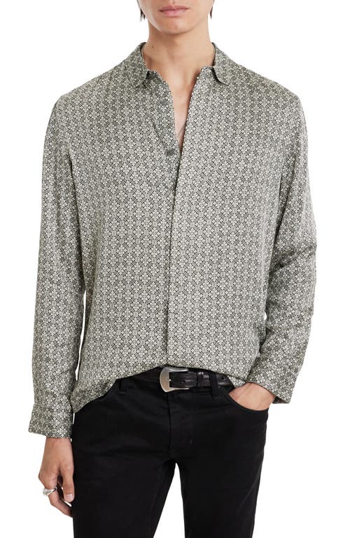 Shop John Varvatos Rodney Button-up Shirt In Snow Heather