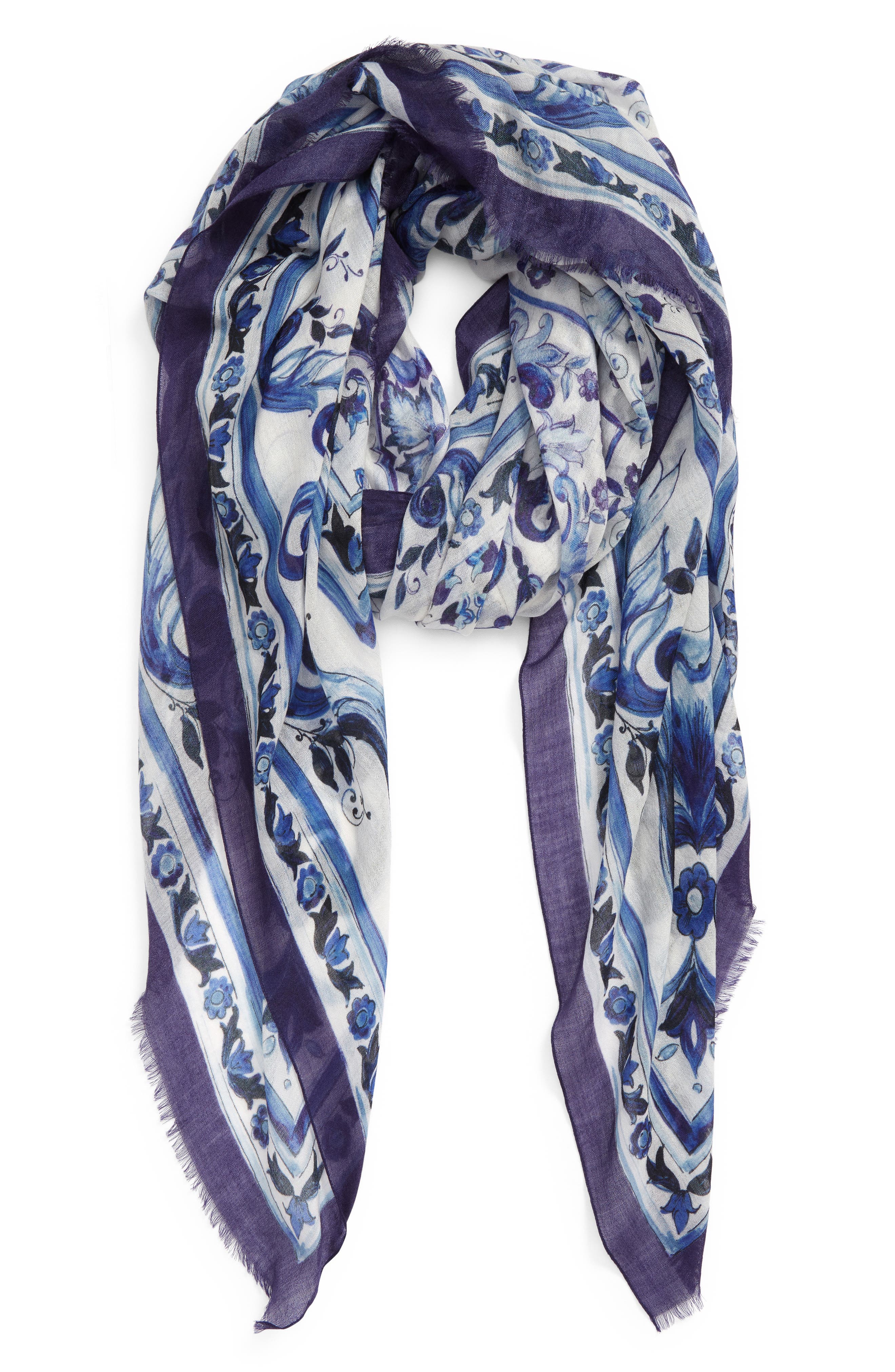 blue designer scarf