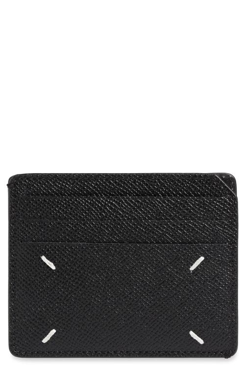 Maison Margiela Four-Stitch Leather Card Case in Black at Nordstrom