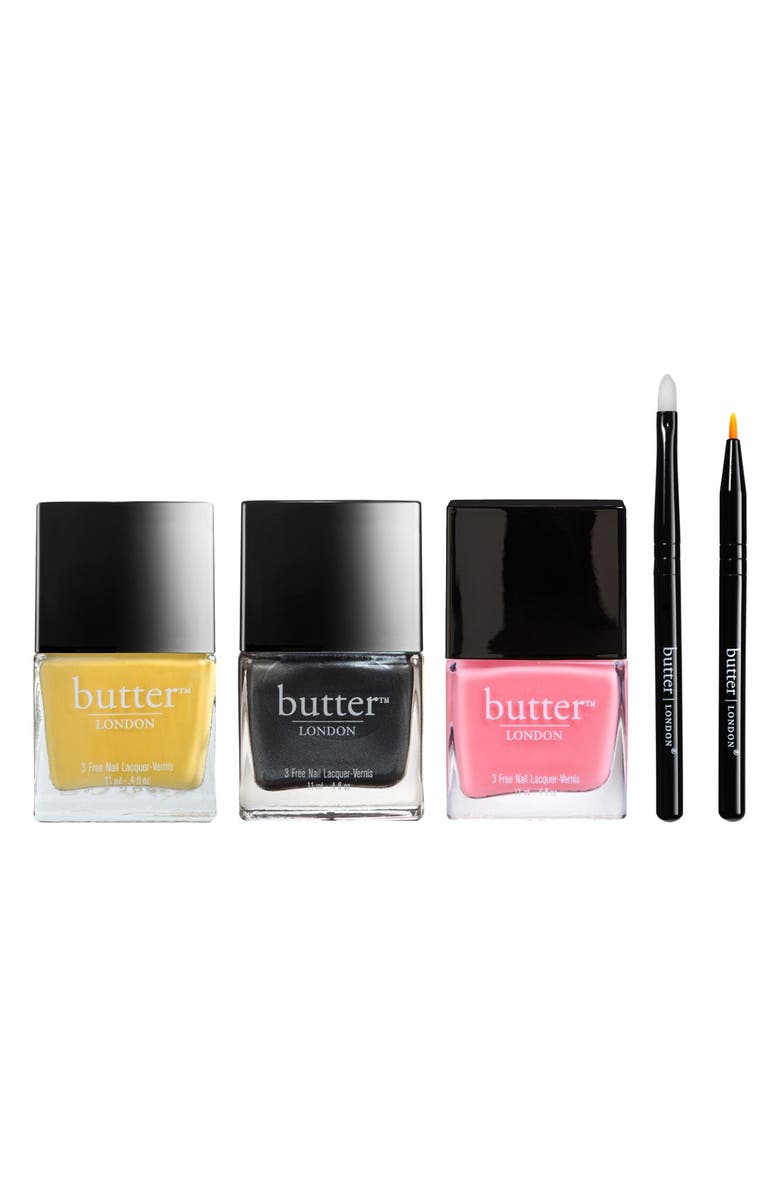 BUTTER LONDON 'Punk Rock Plaid' Nail Lacquer Set, Main, color, No Color