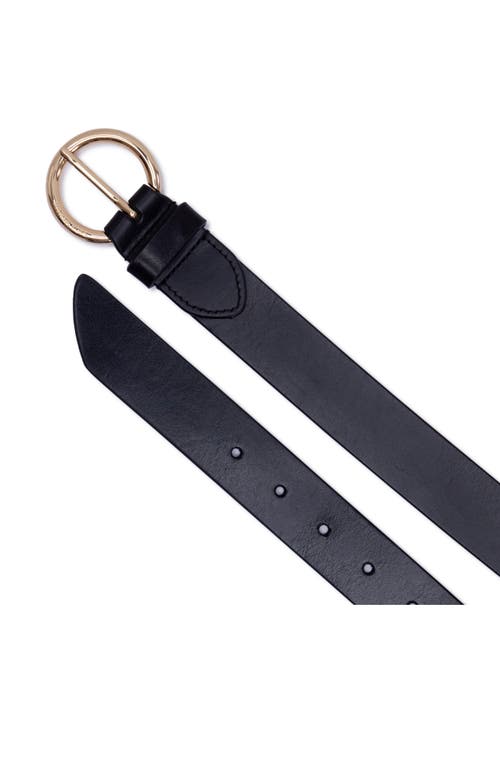 Shop Michael Michael Kors Leather Belt In Black/gold