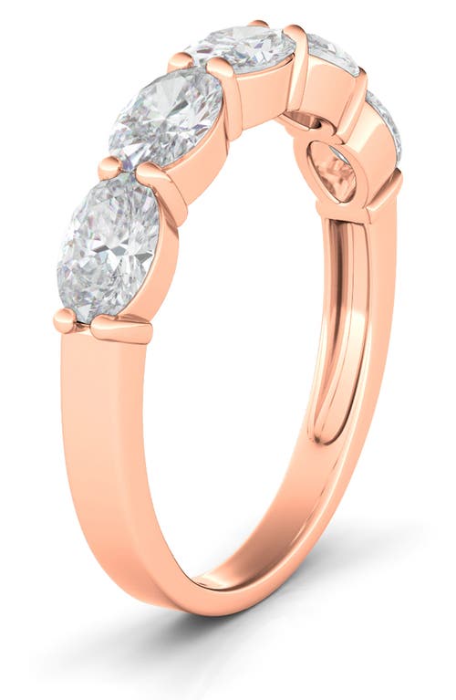 Oval Lab Created Diamond Half Eternity Ring in 1.08 Ctw Rose Gold