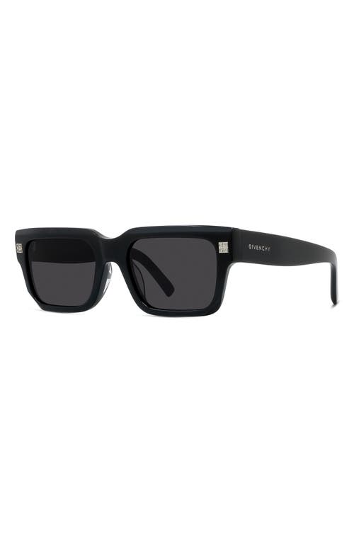 Shop Givenchy Gv Day 53mm Square Sunglasses In Shiny Black/smoke