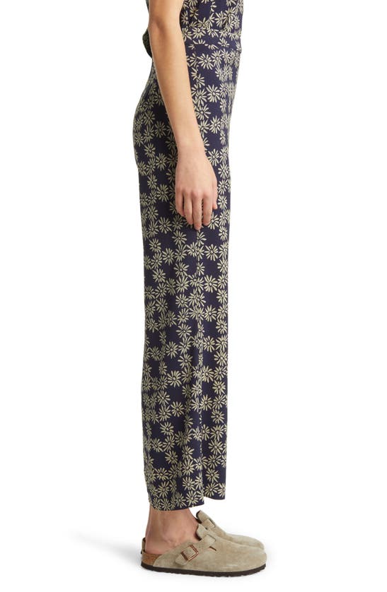 Shop The Great The Dance Floral Wide Leg Crop Pants In Navy Scattered Daisy