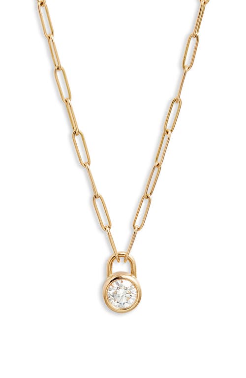 COURBET Pont Des Arts Lab Created Diamond Pendant Necklace in Yellow Gold at Nordstrom
