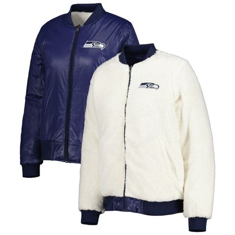 G-III Men's Seattle Seahawks Playmaker Navy Full-Zip Jacket