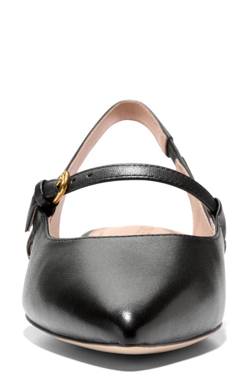 Shop Cole Haan Anya Slingback Mary Jane Pointed Toe Flat In Black Leather