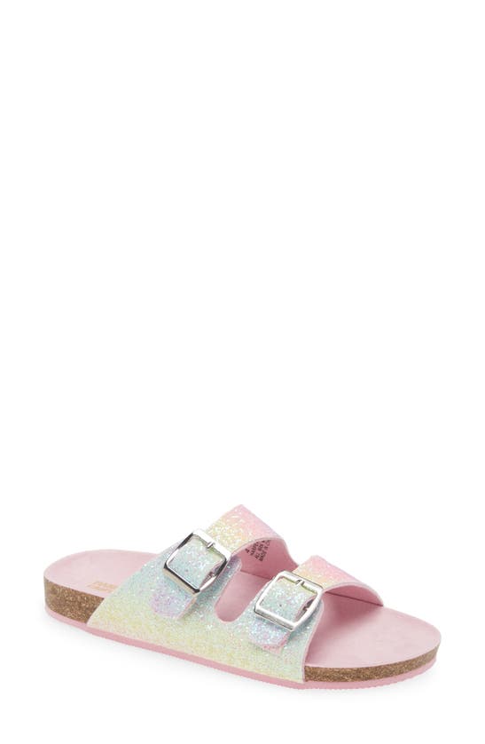 Harper Canyon Kids' Delilah Slide Sandal In Rainbow Glitter