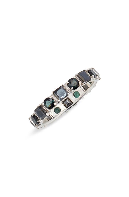 Shop Armenta New World Hematite & Tourmaline Stacking Ring In Silver/hematite