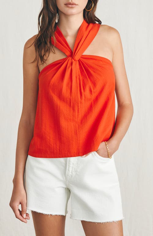 Faherty Bay Twist Organic Cotton Top Poppy Red at Nordstrom,