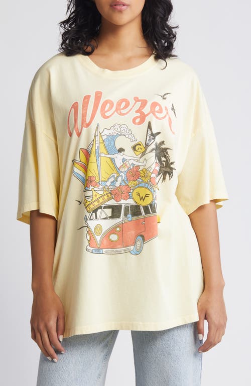 Weezer Collage Cotton Graphic T-Shirt in Yellow Fizz