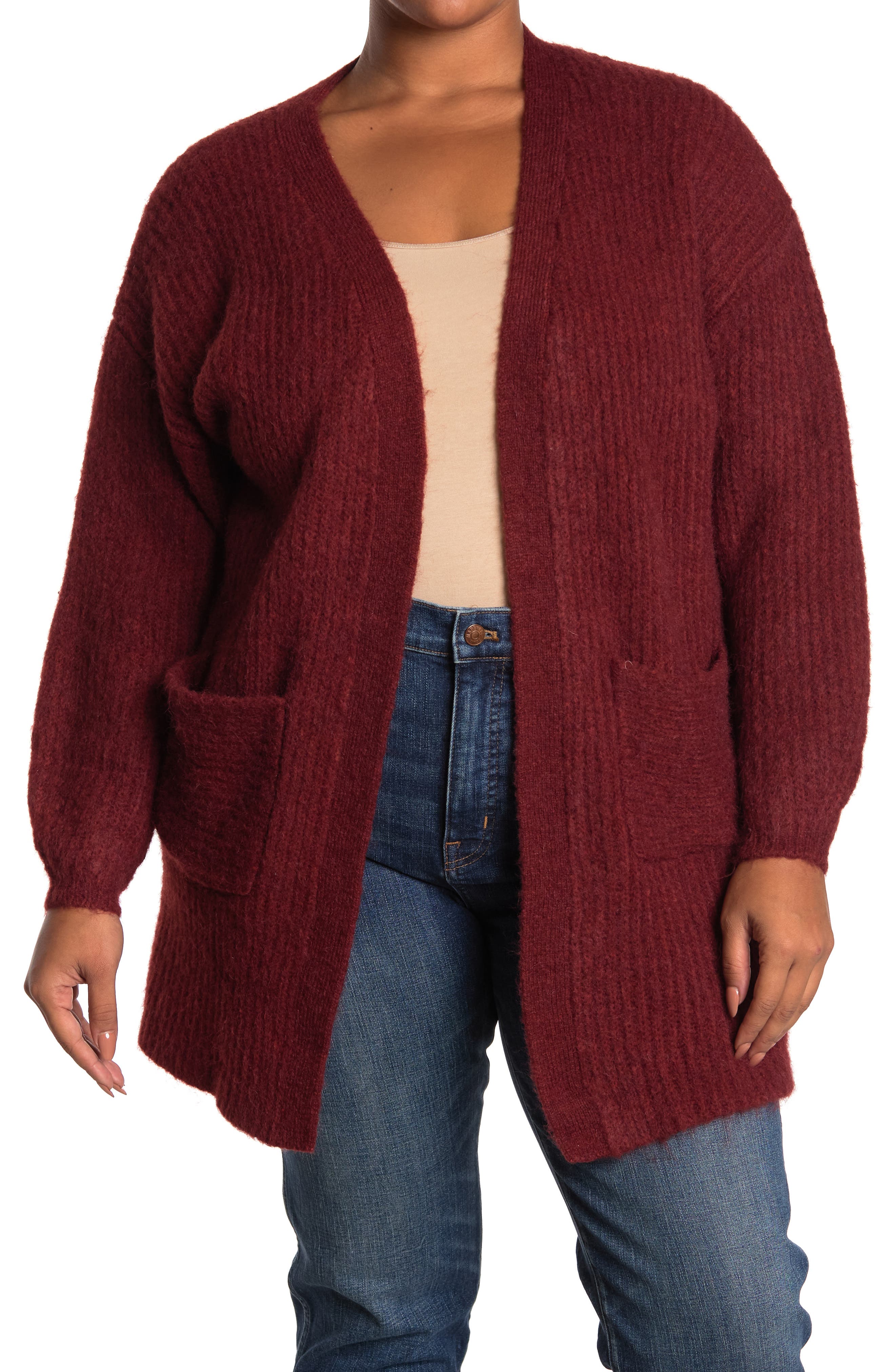 rust color cardigan