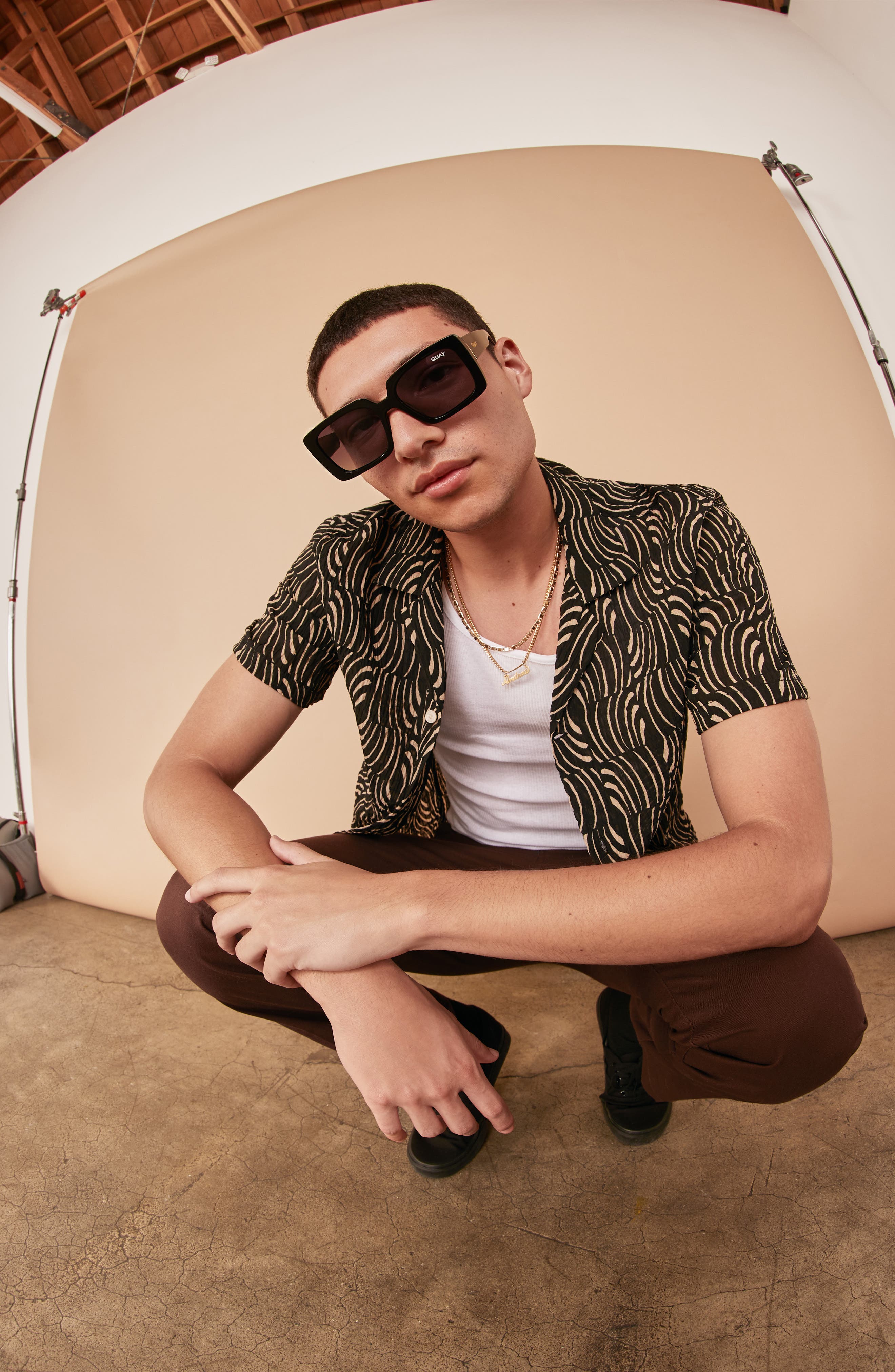 Quay Australia Total Vibe Mini 44mm Polarized Square Sunglasses Nordstrom