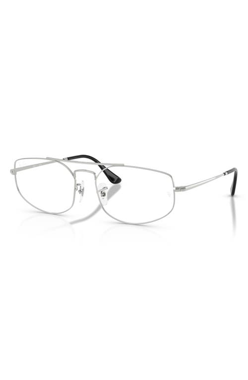 Ray Ban Ray-ban 56mm Irregular Optical Glasses In Silver