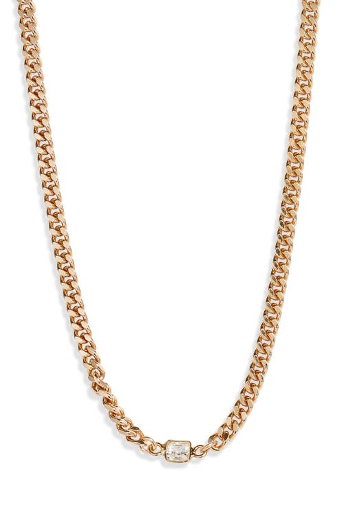 Kelcie Cubic Zirconia Cuban Chain Necklace in Gold