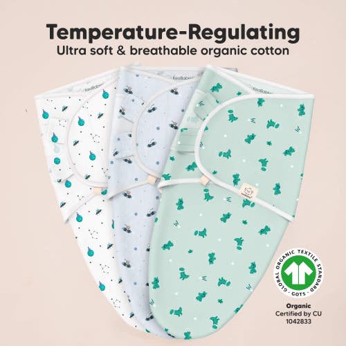 Keababies 3-pack Soothe Zippy Swaddle Wrap In Space Quest