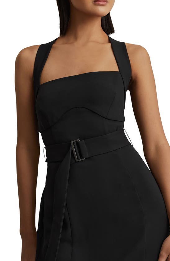 Shop Reiss Nylah Belted Sheath Dress In Black