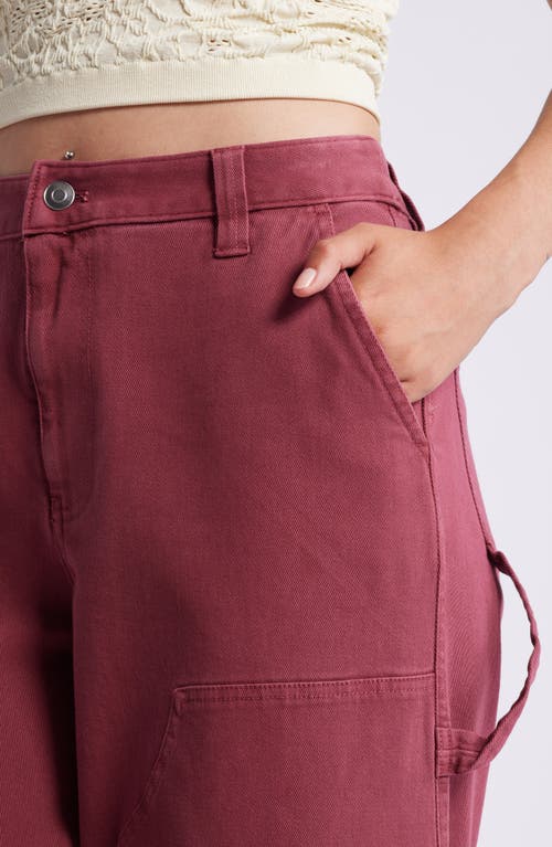 Shop Bp. Mid Rise Wide Leg Twill Carpenter Pants In Red Grape