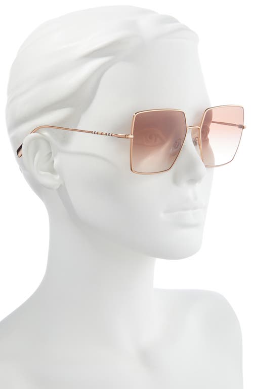 Shop Burberry 58mm Square Sunglasses In Rose Gold/gradient Pink