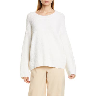 Vince Wool Blend Boucle Sweater, White