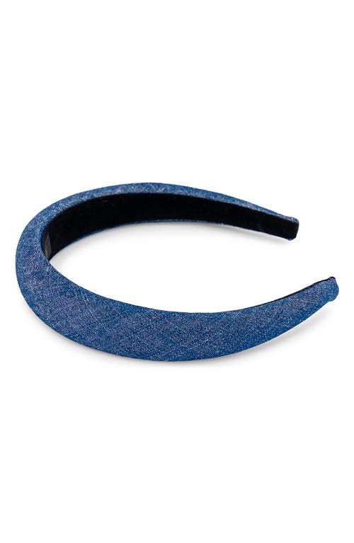 Shop Alexandre De Paris Metallic Padded Headband In Blue