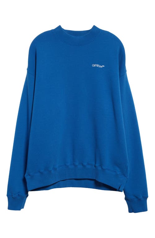 Shop Off-white Boro Arrow Oversize Skate Crewneck Sweatshirt In Blue - Multicolor