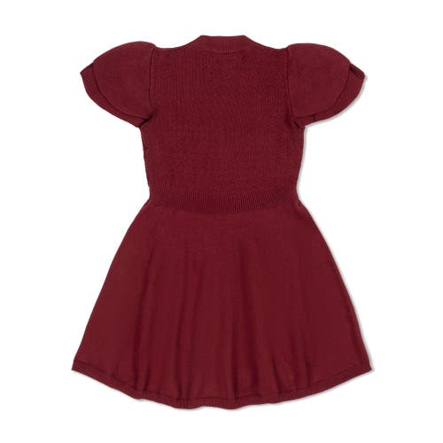 Hope & Henry Girls' Organic Flutter Sleeve Sweater Dress, Toddler In Oxblood