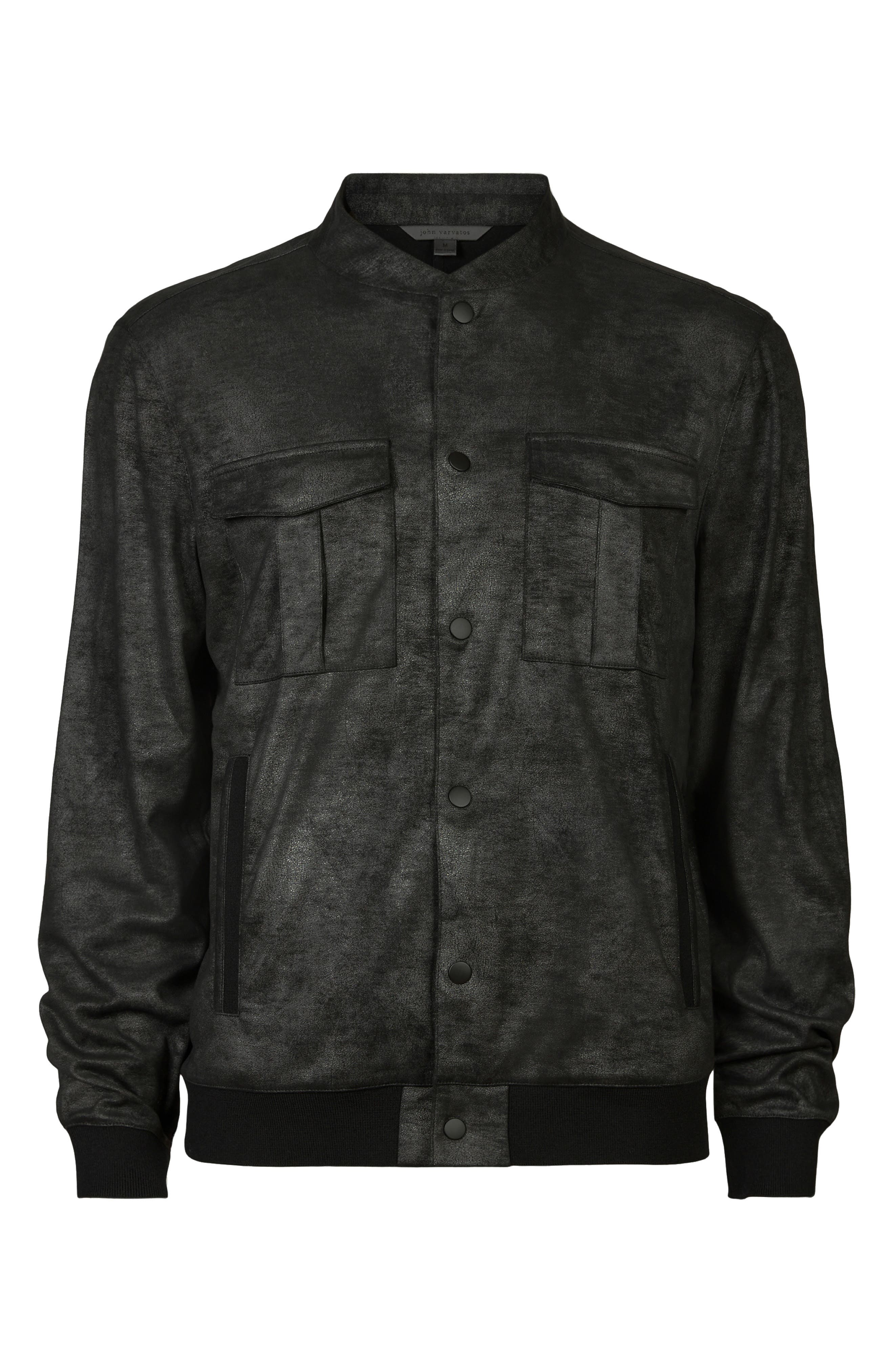 John Varvatos Cottle Lightweight Bomber Jacket in Black Smart Closet