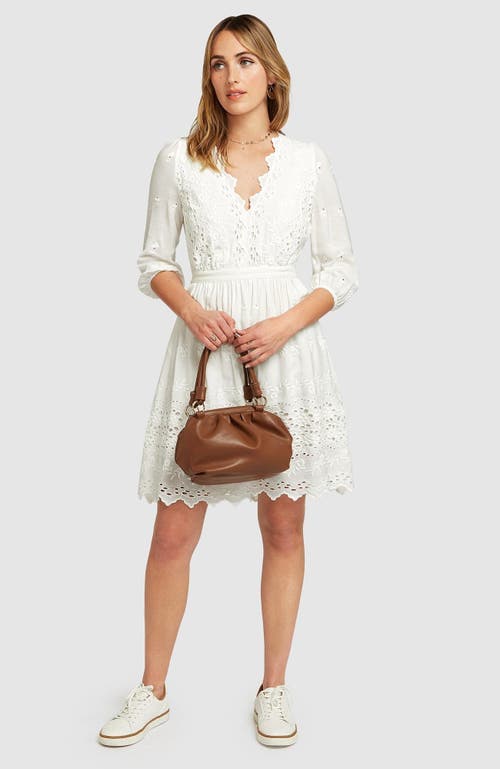Belle & Bloom Sweet Talk Eyelet Mini Dress - White