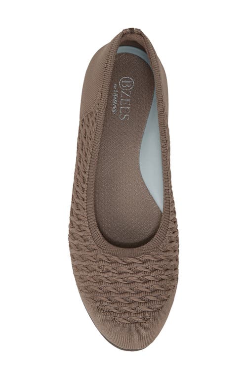 Bzees Khloe Knit Ballet Flat In Brown