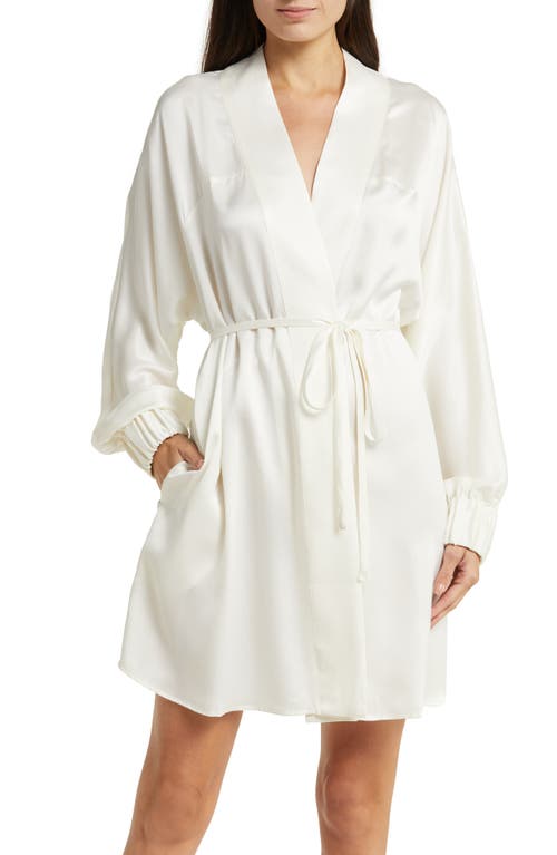 Lunya Washable Silk Robe in Tranquil White