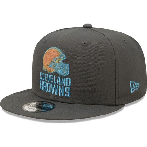 Men's New Era White/Brown Cleveland Browns Stacked A-Frame Trucker 9FORTY  Adjustable Hat