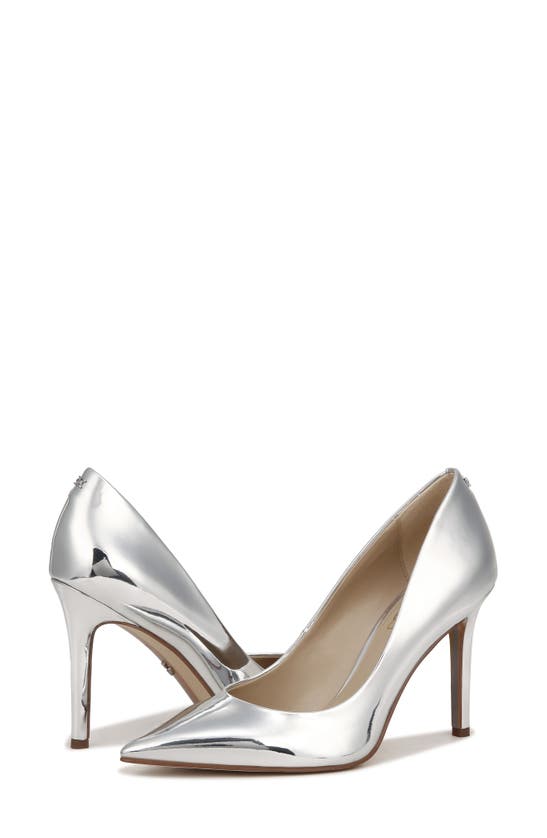 Shop Sam Edelman Hazel Pointed Toe Pump In Soft Silver