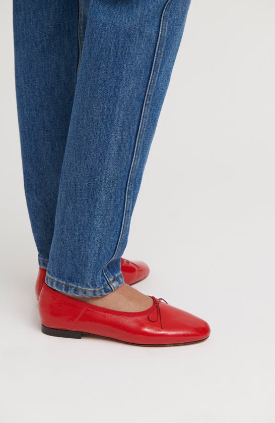 Shop Mansur Gavriel Dream Ballerina Flat In Poppy