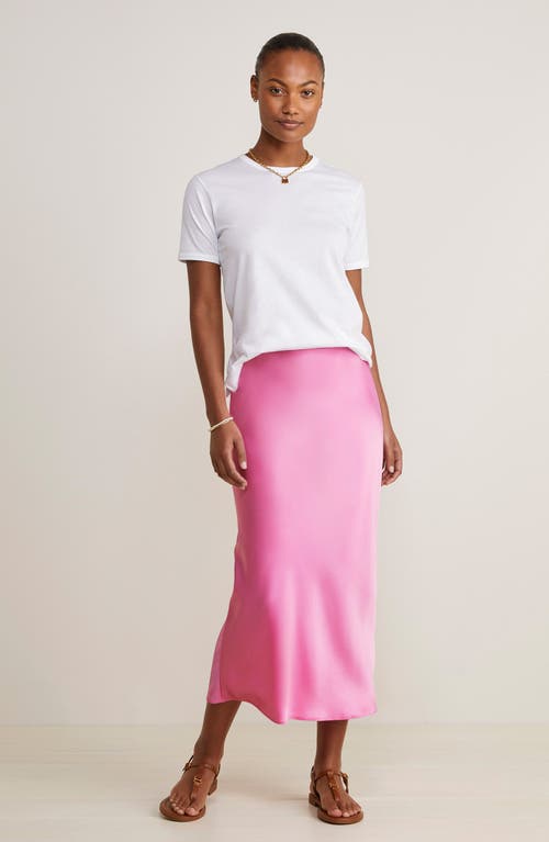 Shop Vineyard Vines Satin Midi Slip Skirt In Tea Rose