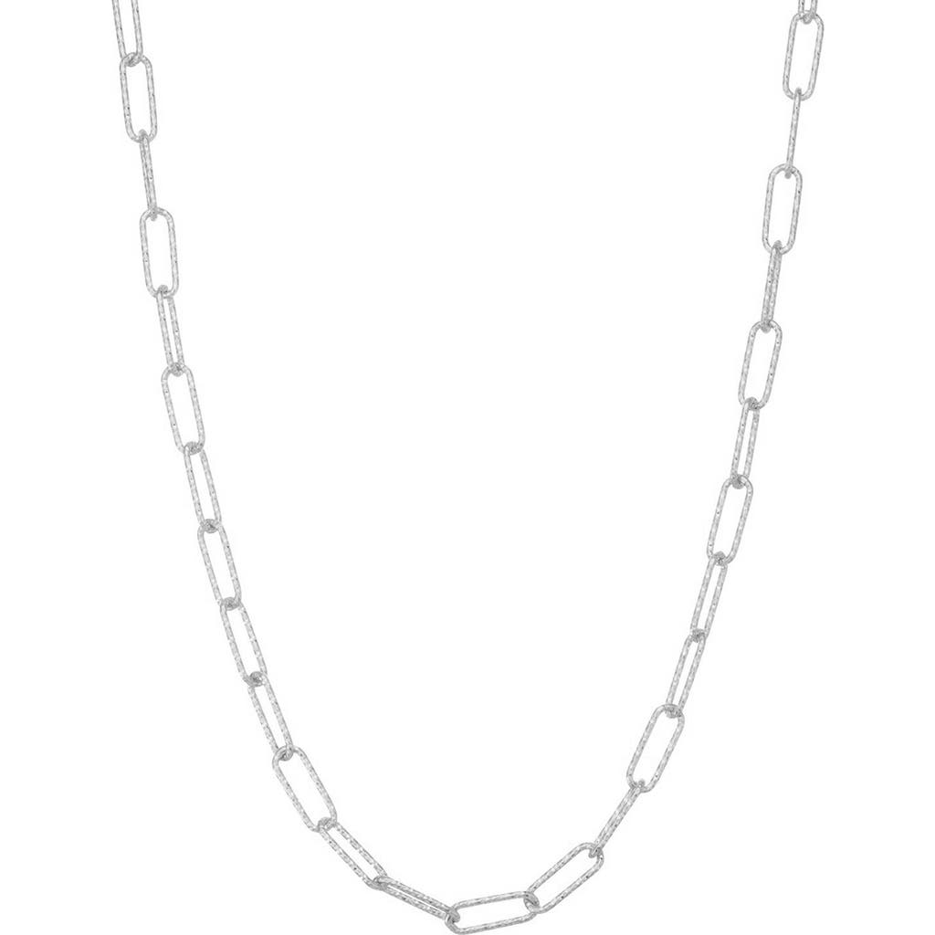 Fzn Sterling Silver Paperclip Chain Necklace In Silver