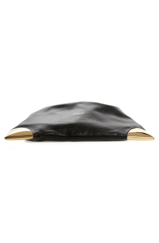 Sacai Corner Metal Drawstring Bag In Black