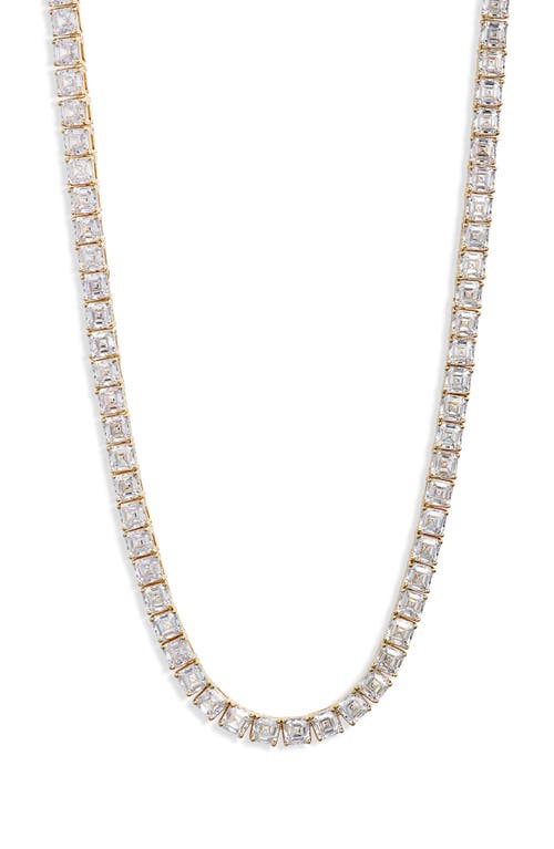 The Queen's Tennis Necklace in Gold White Diamondettes