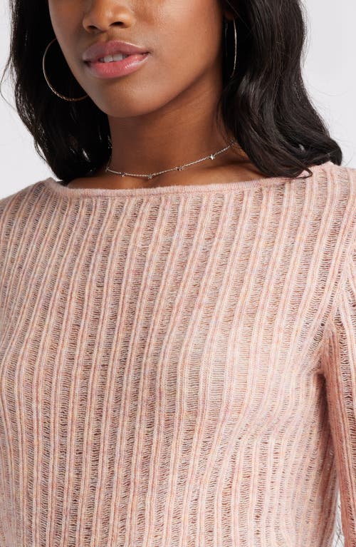 Shop Bp. Ladder Stitch Sweater In Pink Melange