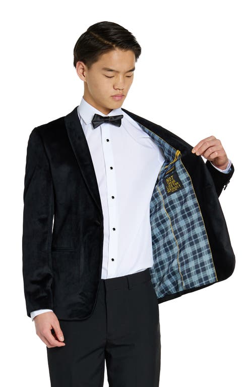 Shop Opposuits Kids' Velvet Dinner Jacket In Black