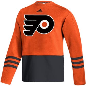 adidas Men's adidas Black Philadelphia Flyers Team Long Sleeve Quarter-Zip  Hoodie T-Shirt
