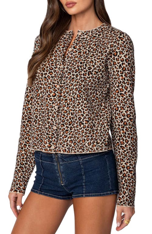 Edikted Leopard Print Cardigan In Leopard