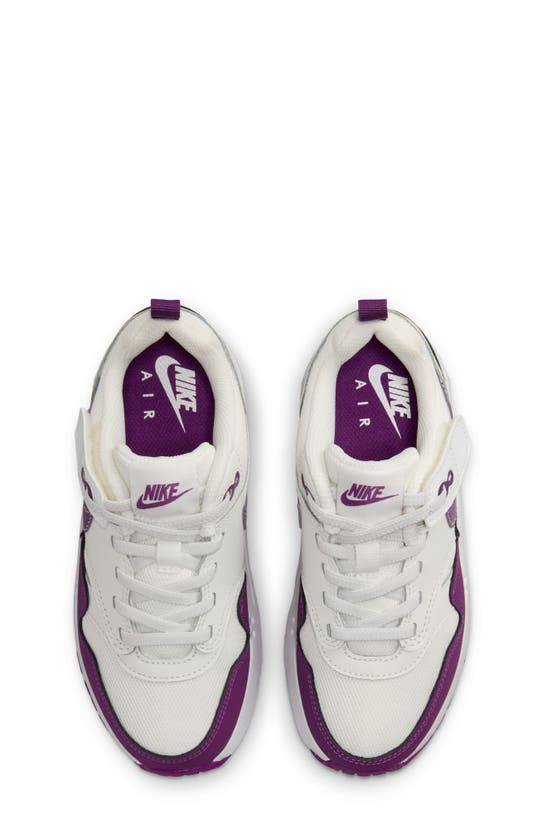 Shop Nike Kids' Air Max 1 Easyon Sneaker In Summit White/ Viotech/ White