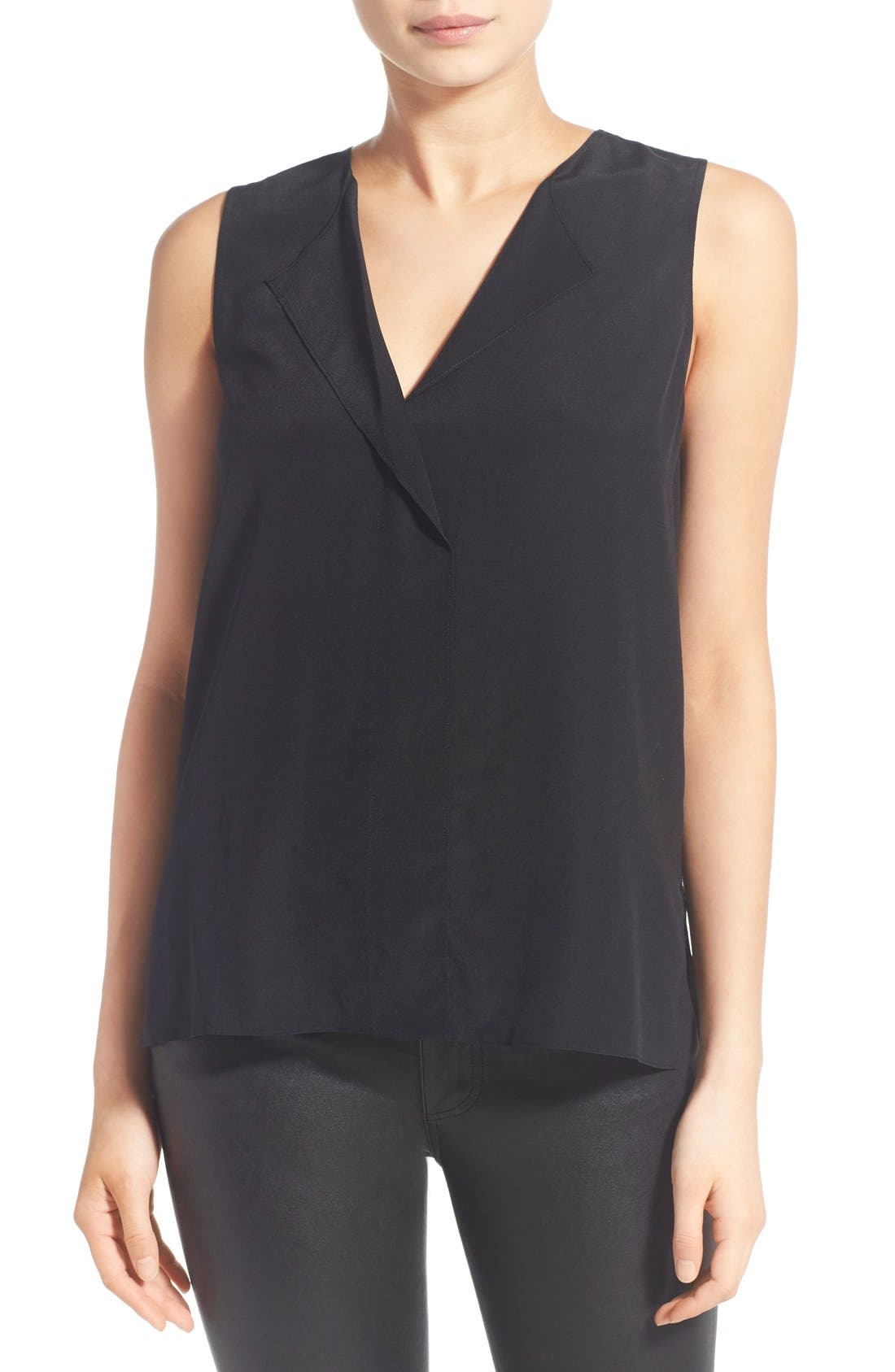 Trouvé VNeck Sleeveless Silk Top Nordstrom