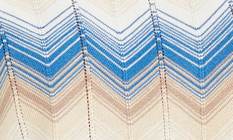 Shop Misook Chevron Pattern Tunic Sweater In Blue/multi