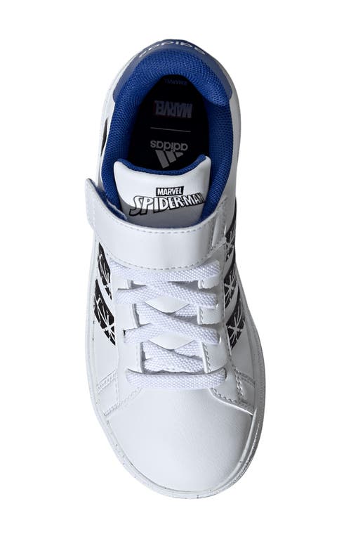 Adidas Originals Adidas Kids' Grand Court Spider-man Sneaker In White/black/royal Blue