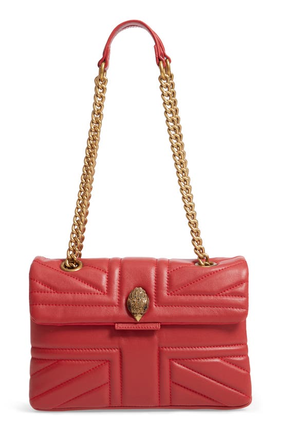 Kurt Geiger Kensington Union Jack Leather Crossbody Bag In Red