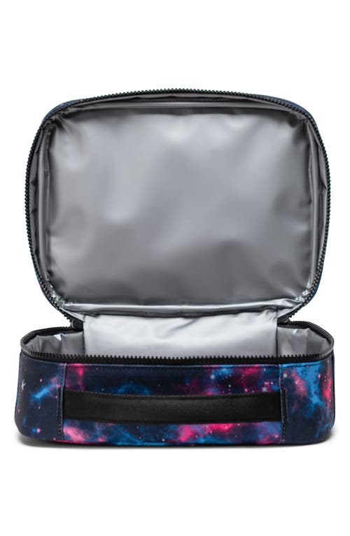 Shop Herschel Supply Co . Kids' Pop Quiz Recycled Polyester Lunch Box In Fuschia Purple Galaxy