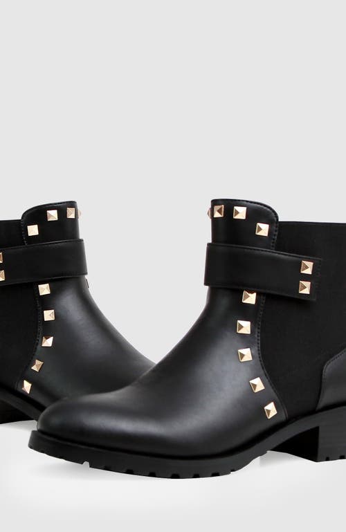 Belle & Bloom City Lights Leather Ankle Boot In Black