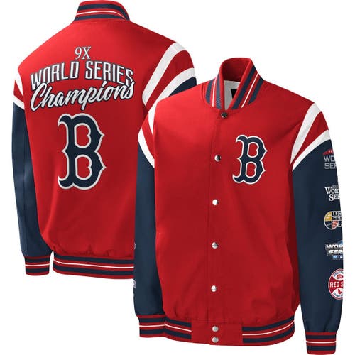 Men's G-III Sports by Carl Banks Red Boston Red Sox Title Holder Full-Snap Varsity Jacket